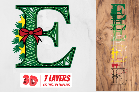 3D Christmas Letter E