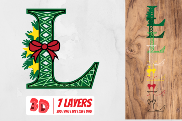 3D Christmas Letter L