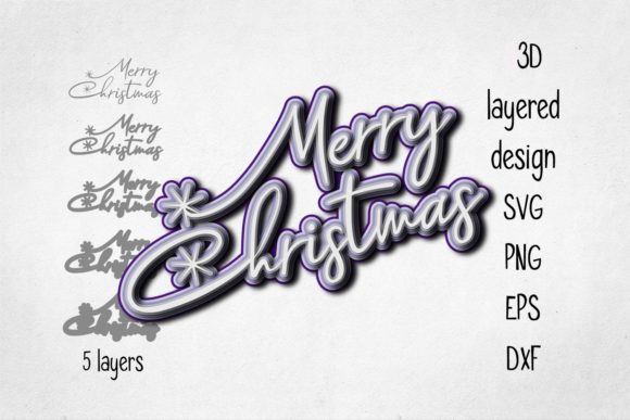 3D Layered Merry Christmas