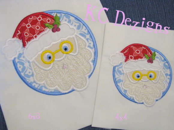 Christmas Santa Circle Applique for Local Branding